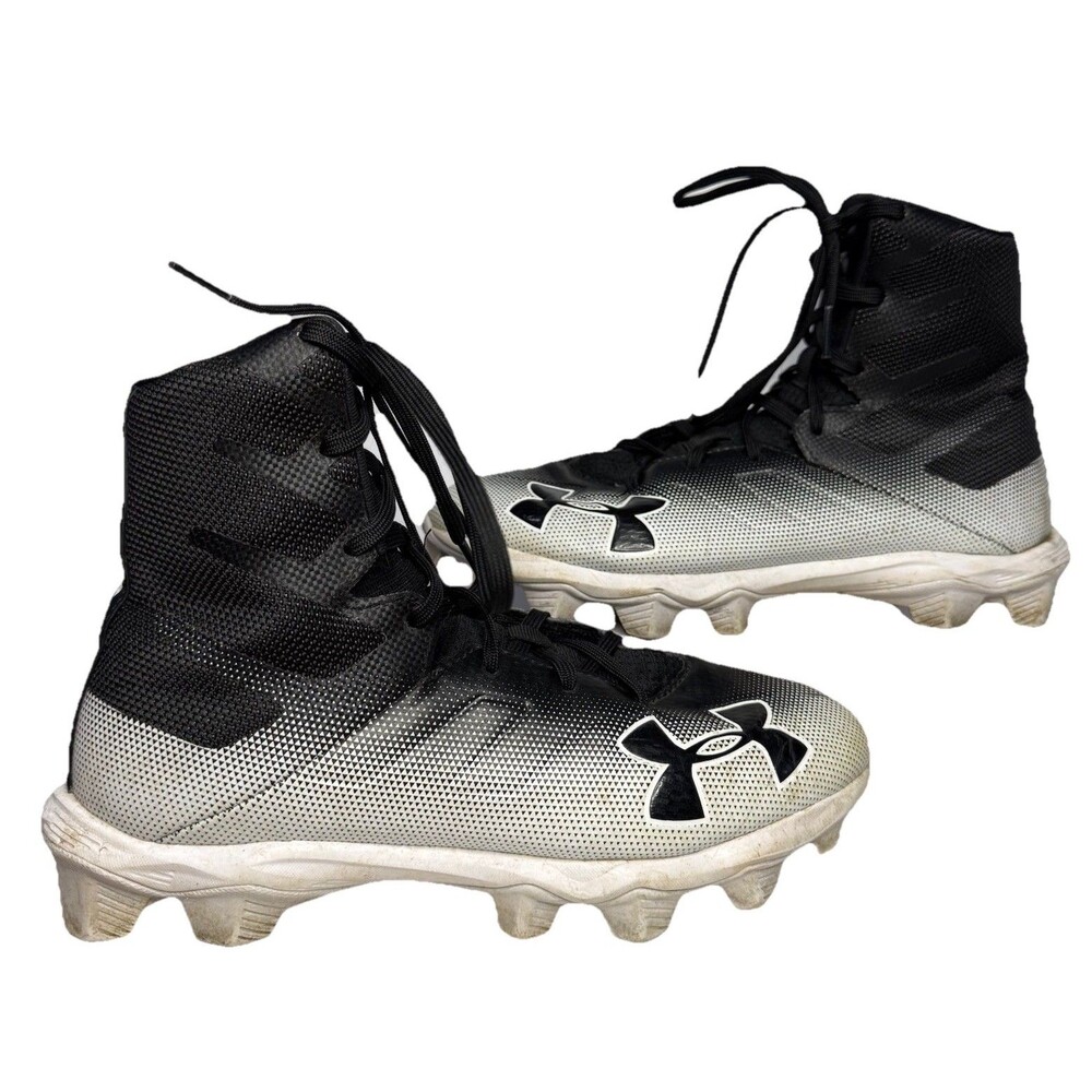 Under Armour Youth Highlight RM Football Cleats Athletic Shoes Black White US 6Y